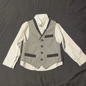 Button down shirt with dressy vest